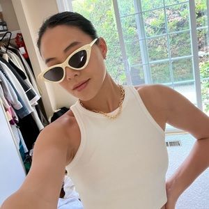 Cream cat eye sunglasses!